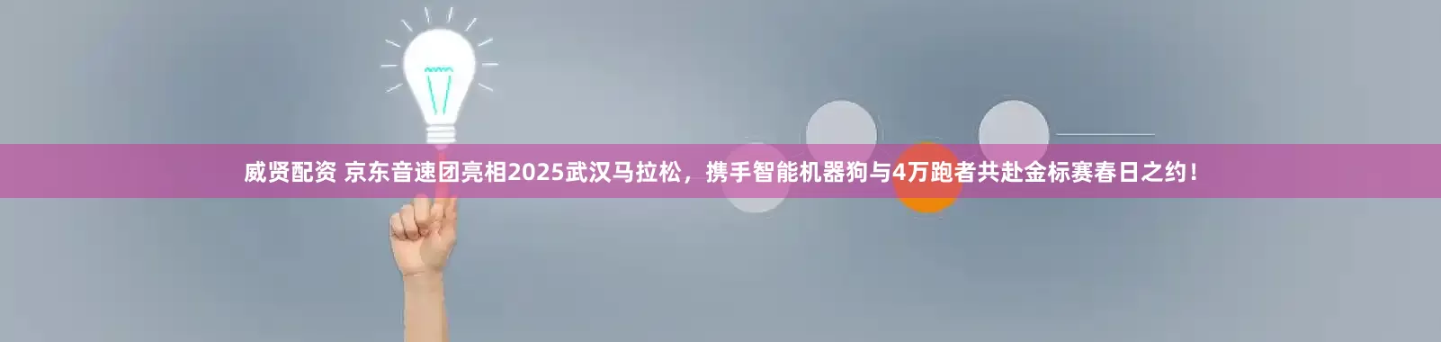 威贤配资 京东音速团亮相2025武汉马拉松，携手智能机器狗与4万跑者共赴金标赛春日之约！